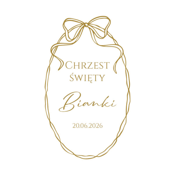 Chrzest święty wstążka (1) Naklejka Chrzest Święty wstążka