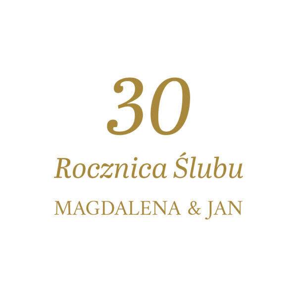 Naklejka rocznica ślubu z liczbą